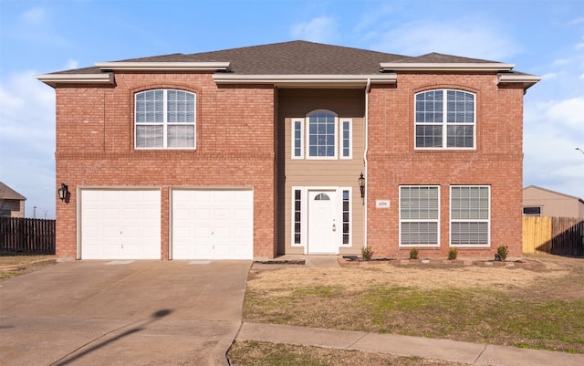 view of front of house with a garage