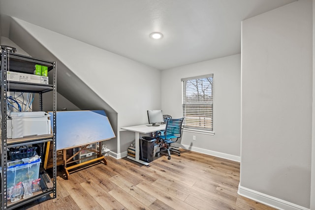 office featuring light hardwood / wood-style flooring