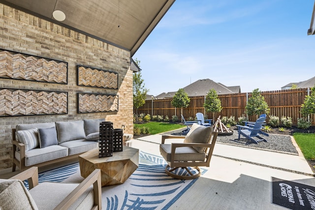 view of patio / terrace with an outdoor hangout area