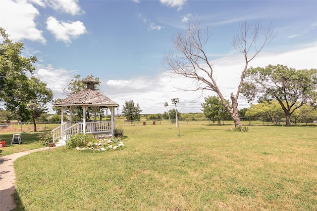 view of yard with a gazebo