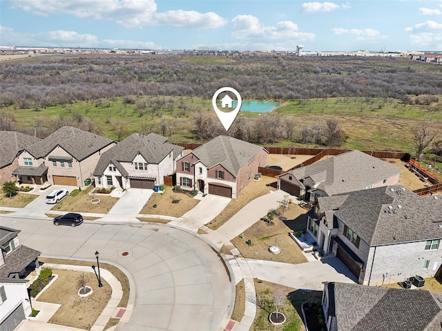 aerial view featuring a residential view