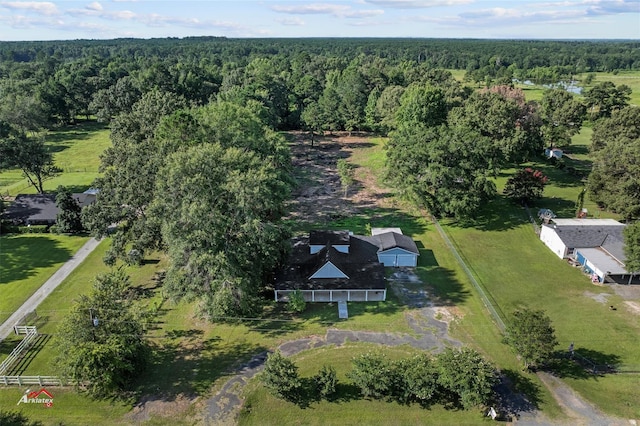 aerial view with a rural view