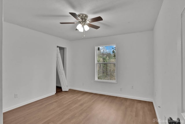 10553 White Oak Dr, Keithville, LA 71047 - unfurnished room with ceiling fan and light hardwood / wood-style flooring
