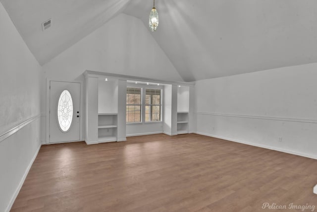 10553 White Oak Dr, Keithville, LA 71047 - foyer featuring hardwood / wood-style flooring and high vaulted ceiling