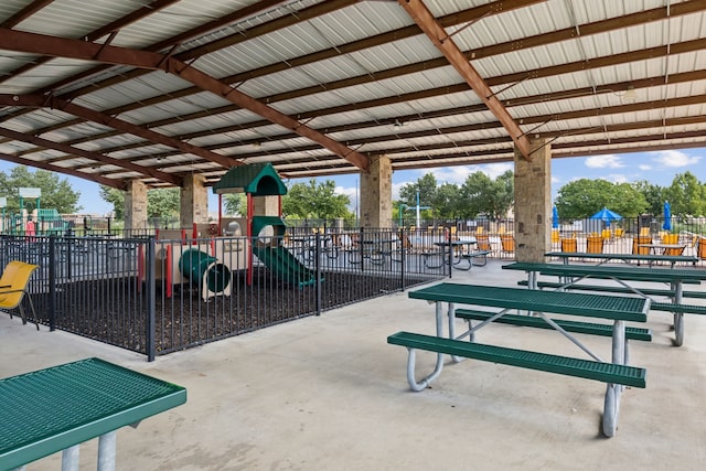 community playground with fence