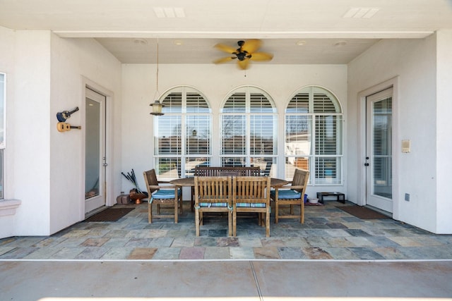 view of patio / terrace with ceiling fan