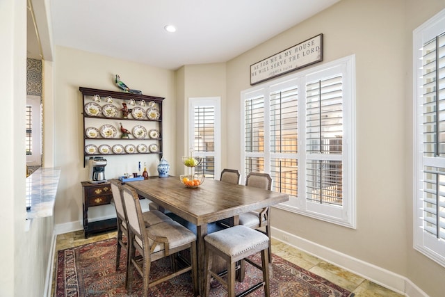 view of dining room