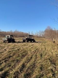 view of yard with a rural view