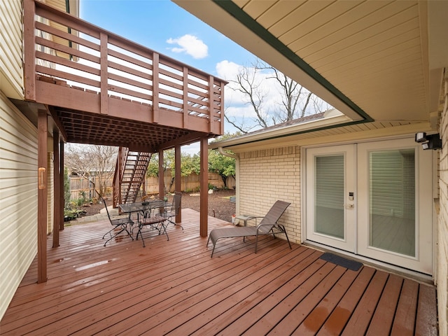 deck with french doors