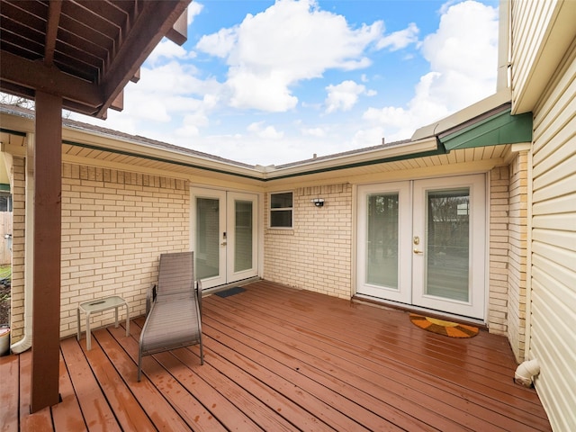 deck featuring french doors