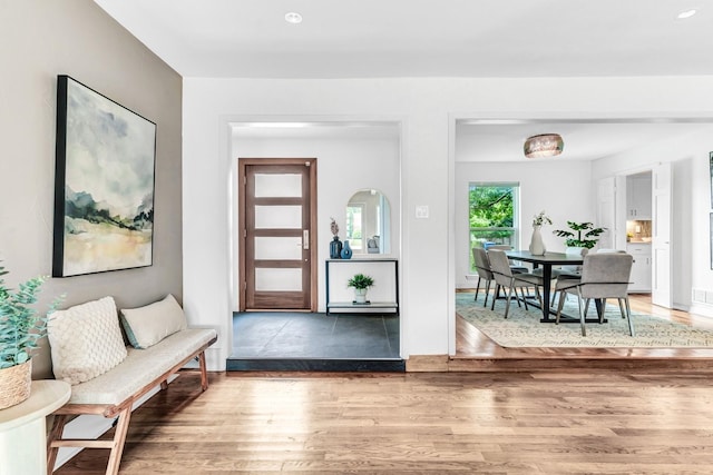 foyer featuring hardwood / wood-style floors