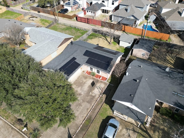 aerial view featuring a residential view