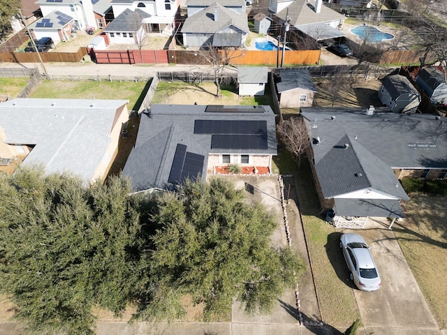 aerial view featuring a residential view