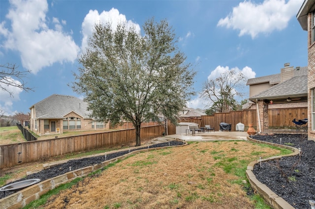 view of yard with a patio area