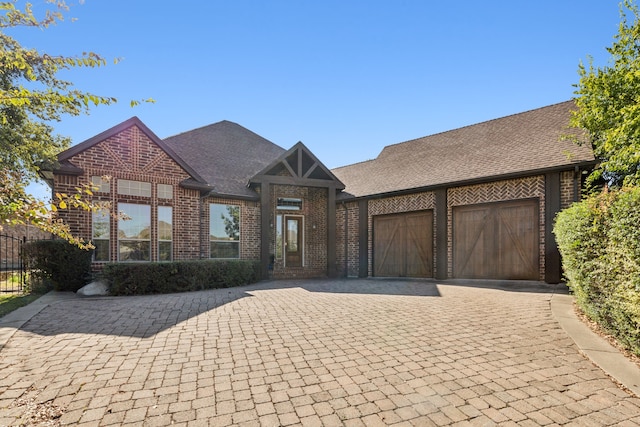 view of front of house with a garage