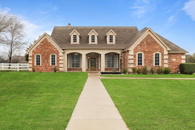 cape cod house with a front lawn