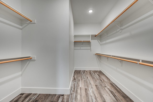 spacious closet with wood finished floors