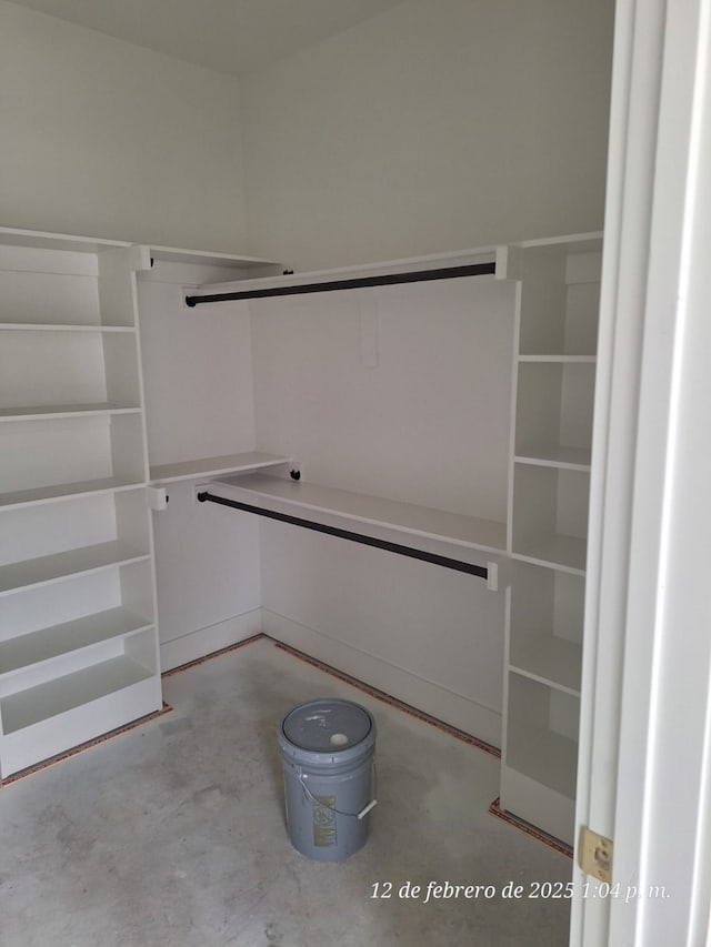 view of walk in closet