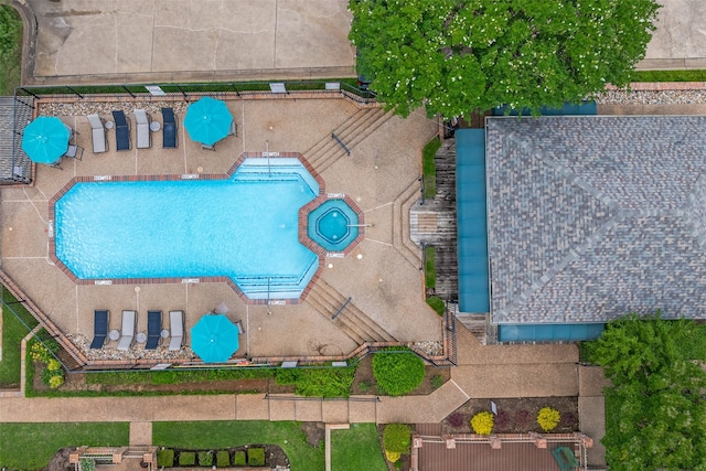 1230 Wooded Trl, Hurst, TX 76053 - drone / aerial view of a pool