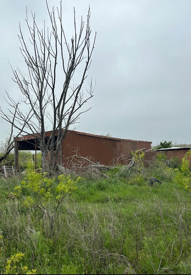 view of yard featuring an outdoor structure