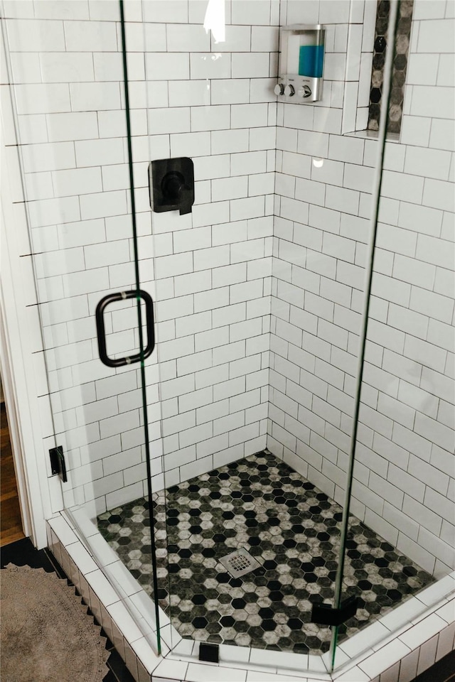 bathroom featuring walk in shower