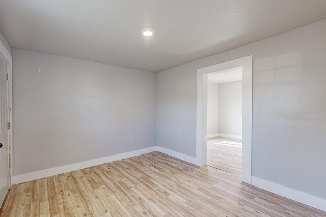 empty room featuring light wood-type flooring