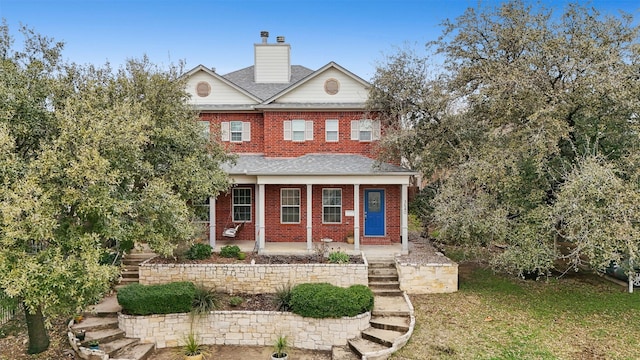 view of front of house featuring covered porch