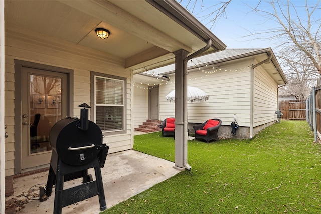 view of patio featuring area for grilling