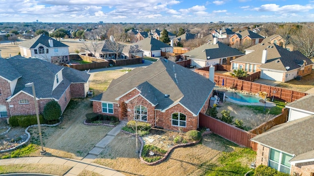 aerial view featuring a residential view