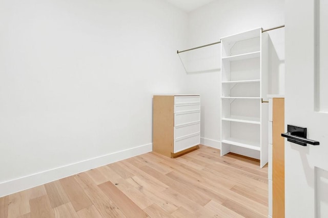 spacious closet with hardwood / wood-style flooring