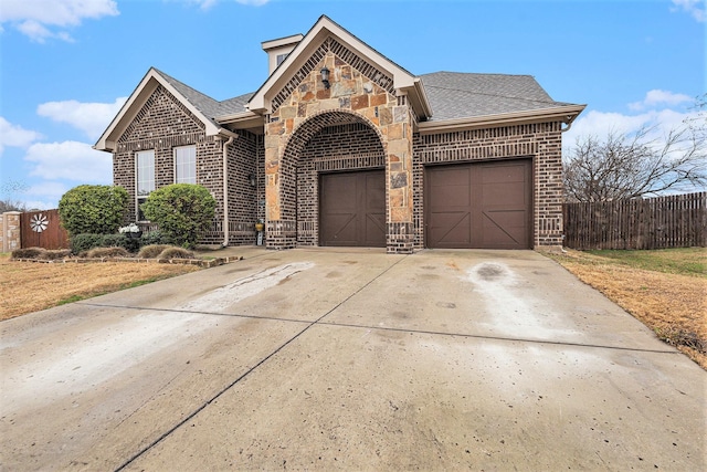 view of front facade with a garage