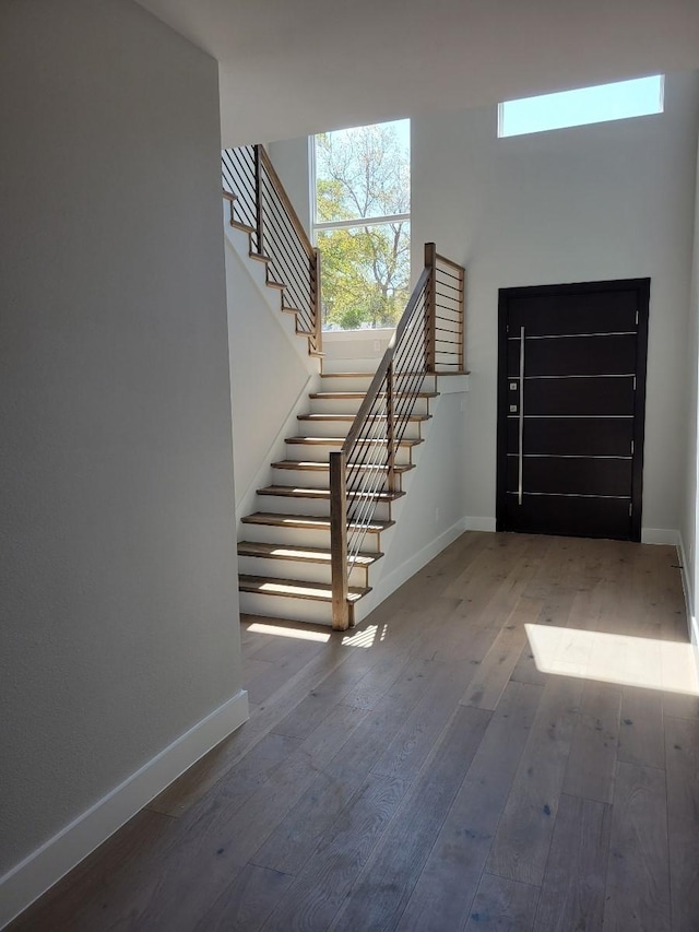 entrance foyer with wood-type flooring