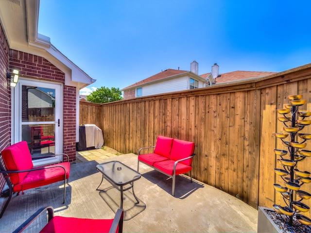 view of patio with grilling area