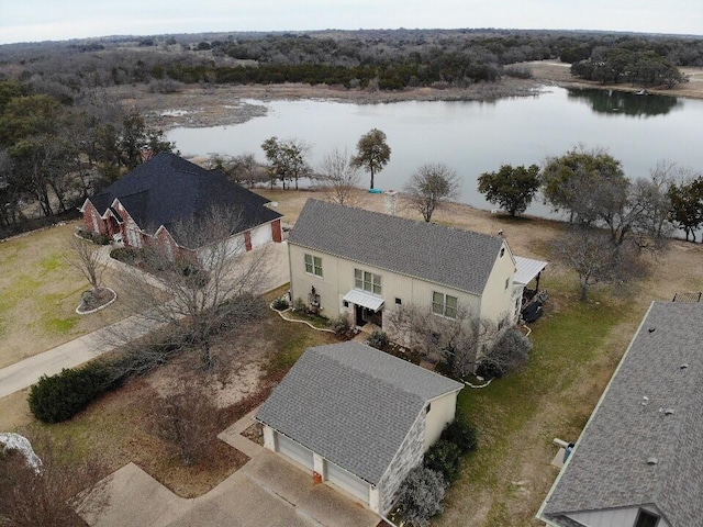1434 Lakeside Trl, Whitney, TX 76692 - bird's eye view featuring a water view