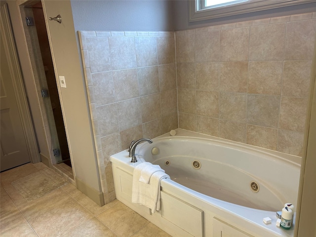 1434 Lakeside Trl, Whitney, TX 76692 - bathroom with tile patterned floors and separate shower and tub