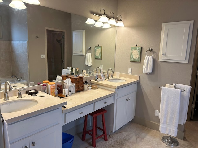 1434 Lakeside Trl, Whitney, TX 76692 - bathroom with tile patterned flooring, vanity, and a bathtub