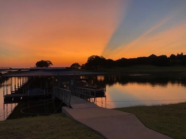 1434 Lakeside Trl, Whitney, TX 76692 - dock area with a water view and a yard
