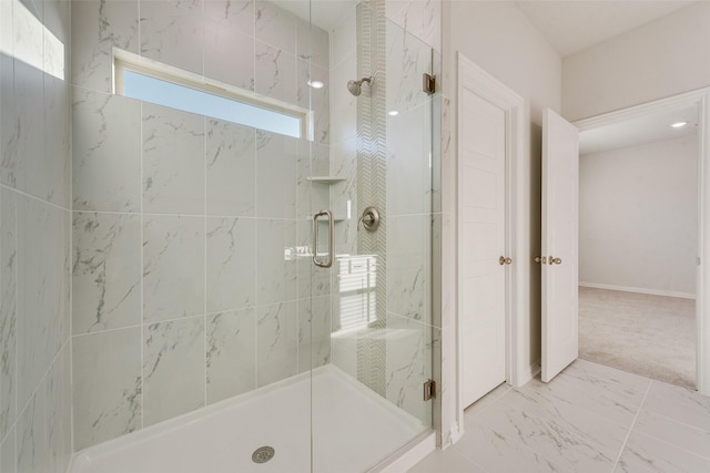 bathroom with an enclosed shower