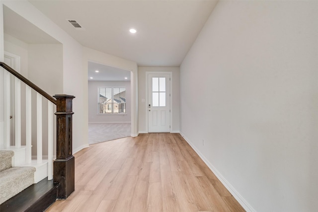 entrance foyer featuring light hardwood / wood-style floors