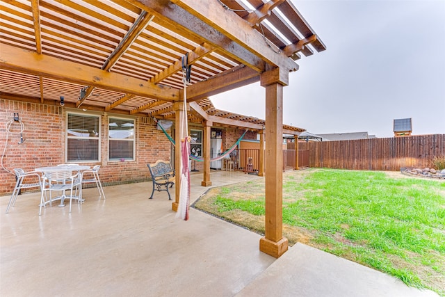 view of patio / terrace featuring a pergola