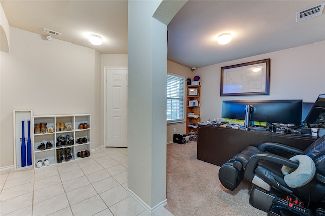 view of carpeted office