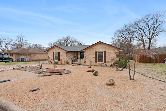 ranch-style house with a patio area