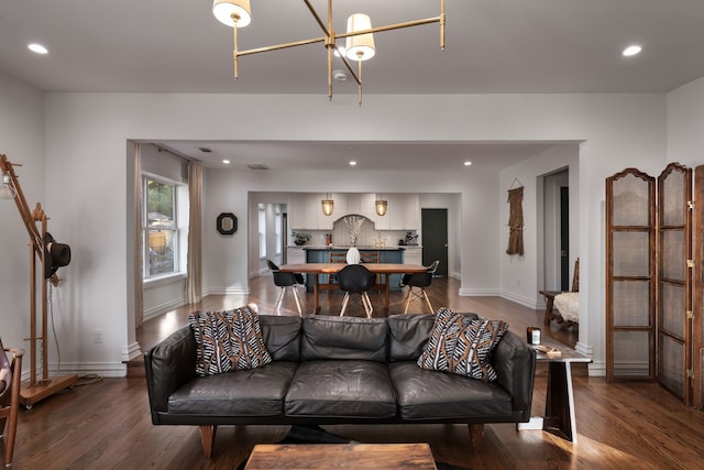 living room featuring hardwood / wood-style floors