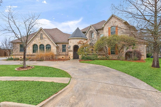 view of front of house with a front lawn