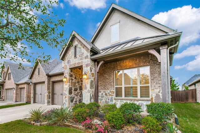 view of front of house with a garage