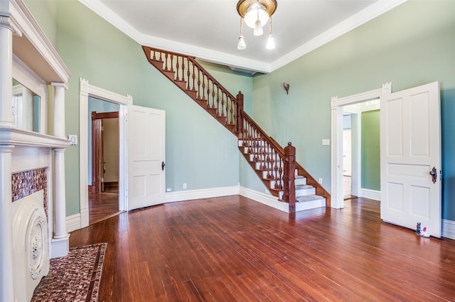 unfurnished living room with hardwood / wood-style floors