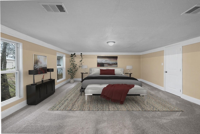 315 Park St, Commerce, TX 75428 - bedroom with baseboards, carpet floors, and a textured ceiling