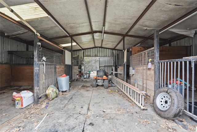 interior space featuring lofted ceiling