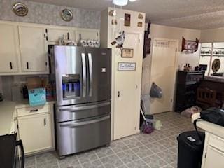 kitchen with stainless steel fridge