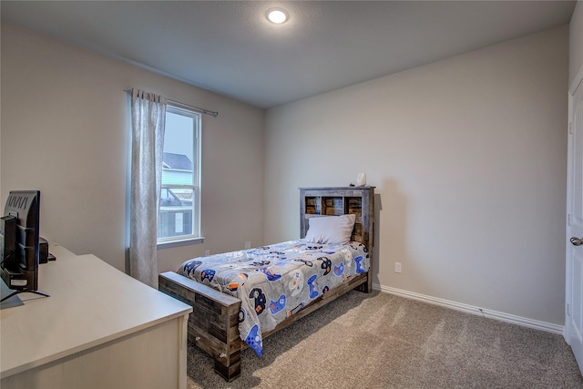 bedroom with carpet